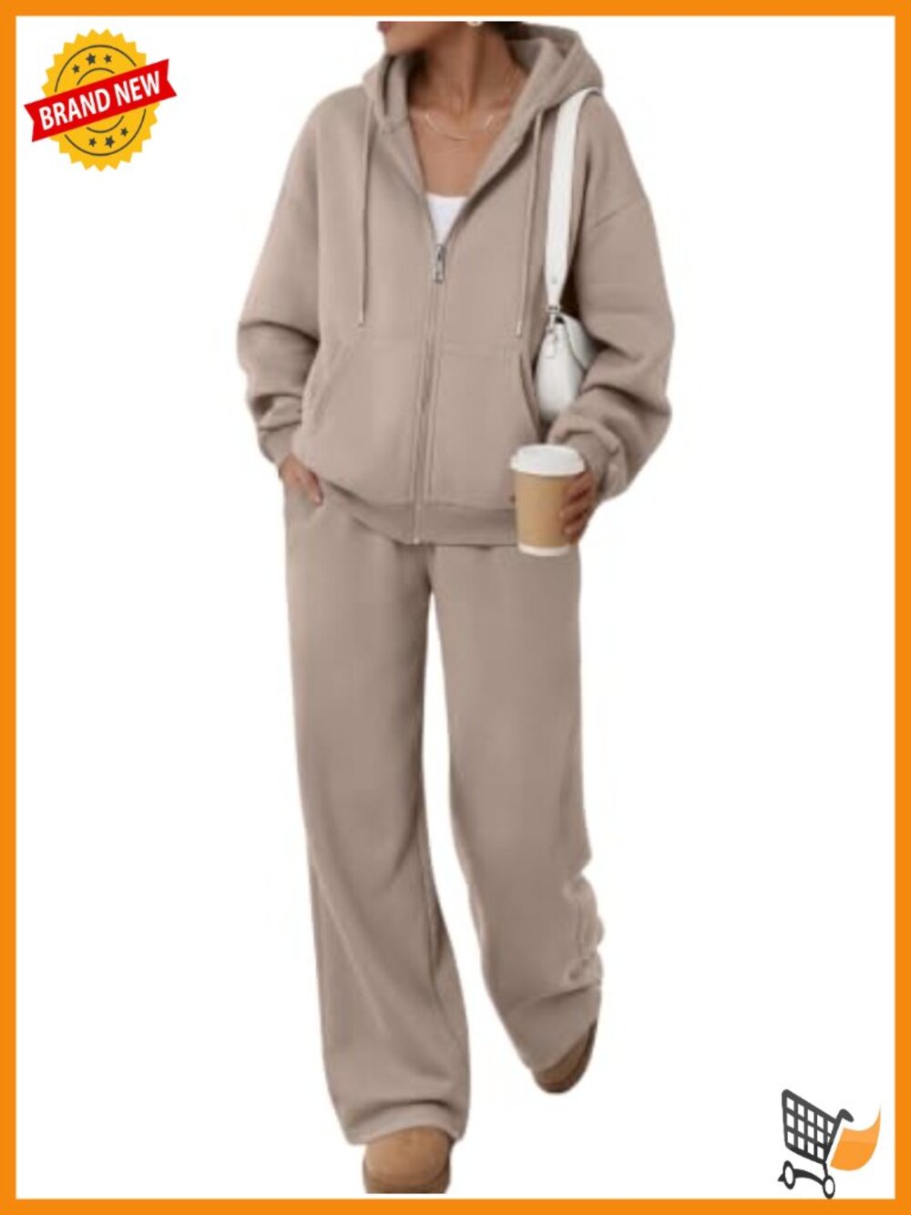 Women's 2 Piece Zip Up Hoodie Sweatsuit Set Oversized Fleece Lounge